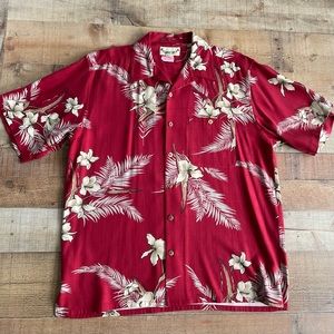 Paradise Coves Hawaiian Shirt 100% Silk Mens LARGE